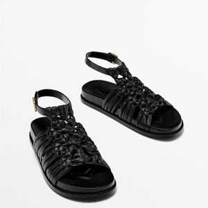 Massimo dutti flat sandals with knots